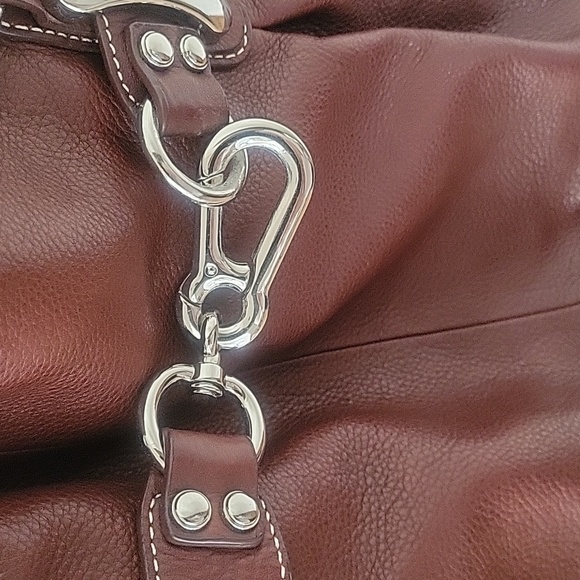 SOLD -B. Makowsky Genuine Leather Handbag Brown EUC w/ Dust Bag - Picture 6 of 13